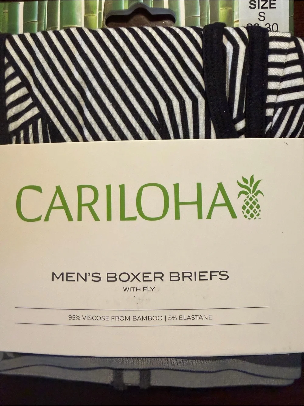 Cariloha Men’s Black & White Striped Boxer Briefs